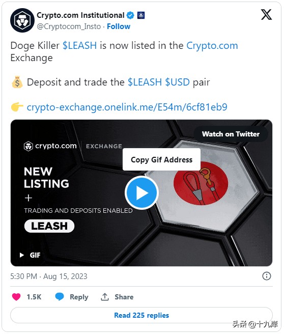 擁抱世界上最大的加密貨幣交易所之一 SHIB 炒作：$LEASH 現(xiàn)在代幣已經(jīng)上市了