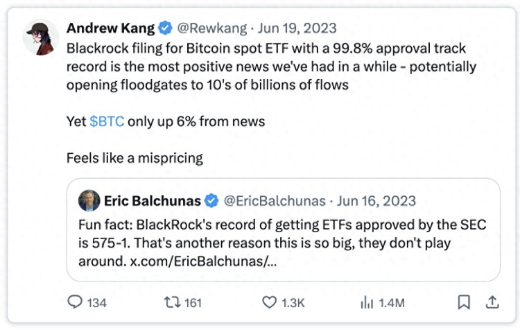 Andrew Kang 文章：為什么我認(rèn)為以太坊不能復(fù)制比特幣？ ETF 的成功？