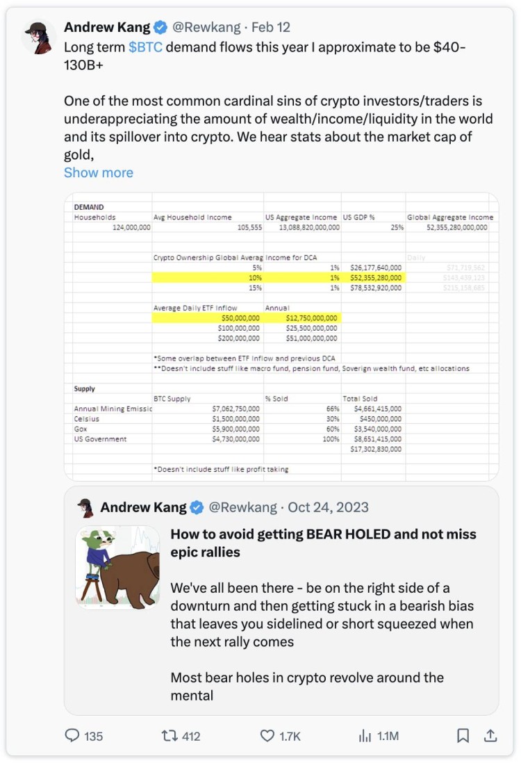 Andrew Kang 文章：為什么我認為以太坊不能復制比特幣？ ETF 的成功？
