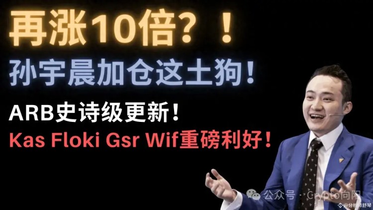 孫宇晨加倉(cāng)土狗幣，ARB Kas是有益的 Sol Floki、WIF，市場(chǎng)風(fēng)云變幻！